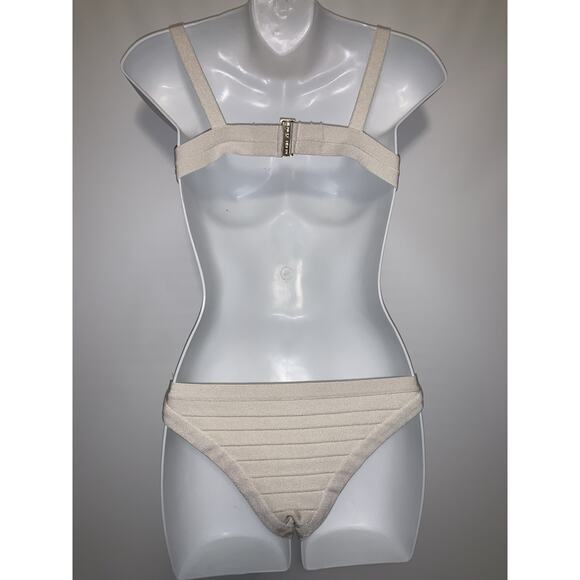 Herve Leger one piece woman swimsuit Ivory Size Small - Picture 3 of 7